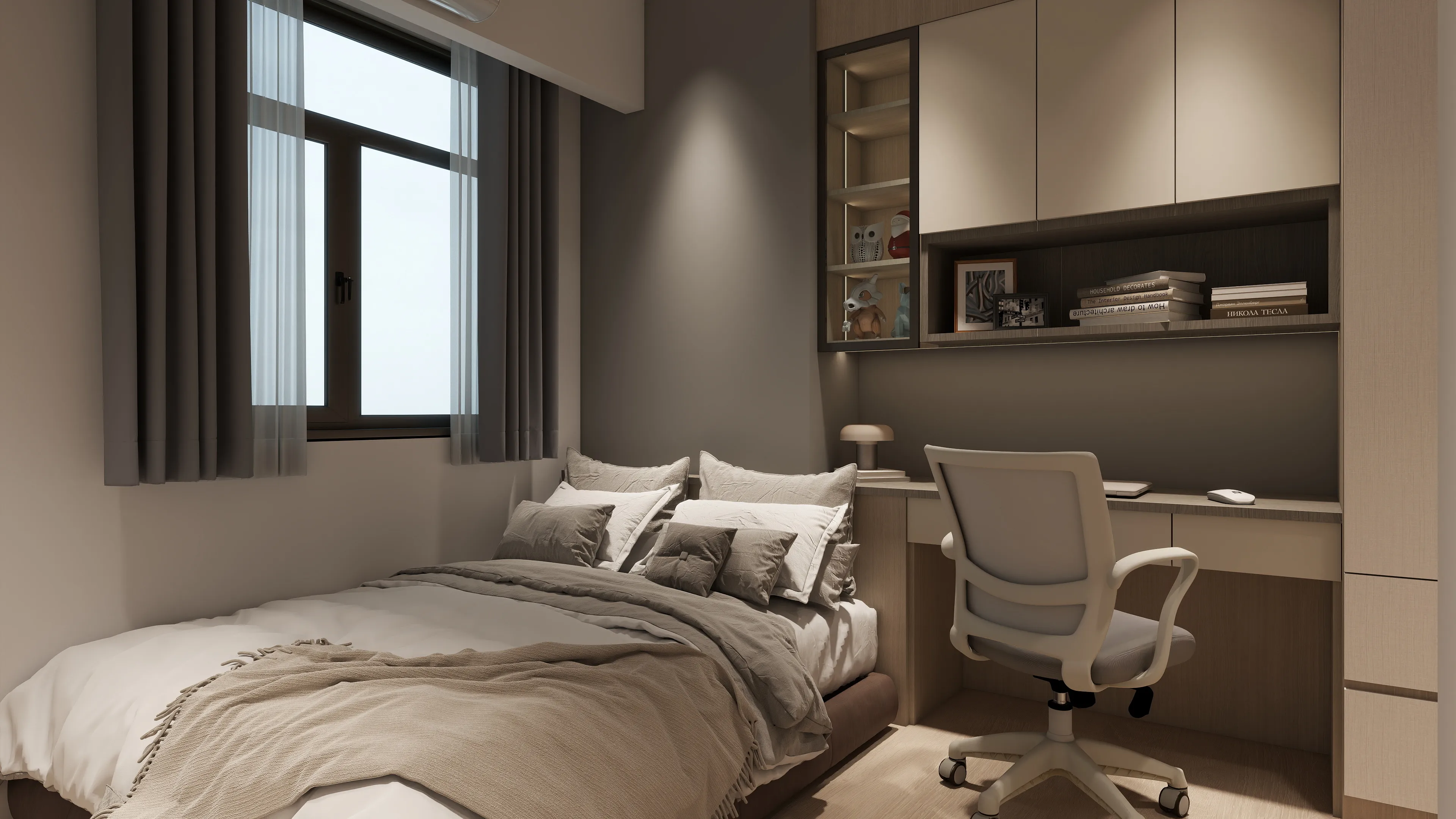 邸苑室內設計-鴻茂富匯-臥室2床頭-北歐風x日式侘寂