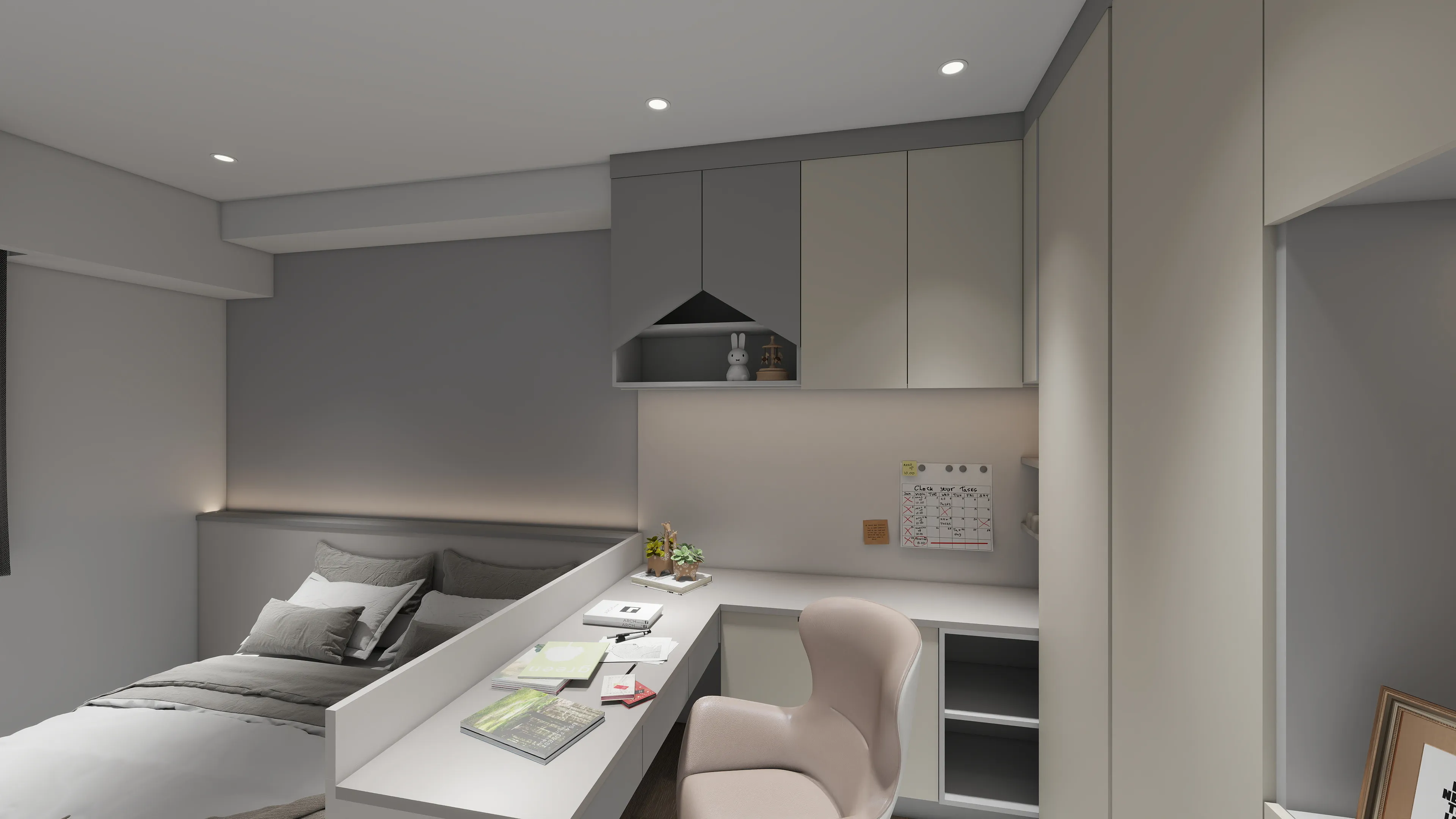 邸苑室內設計-青禾-臥室3書桌-北歐x無印風