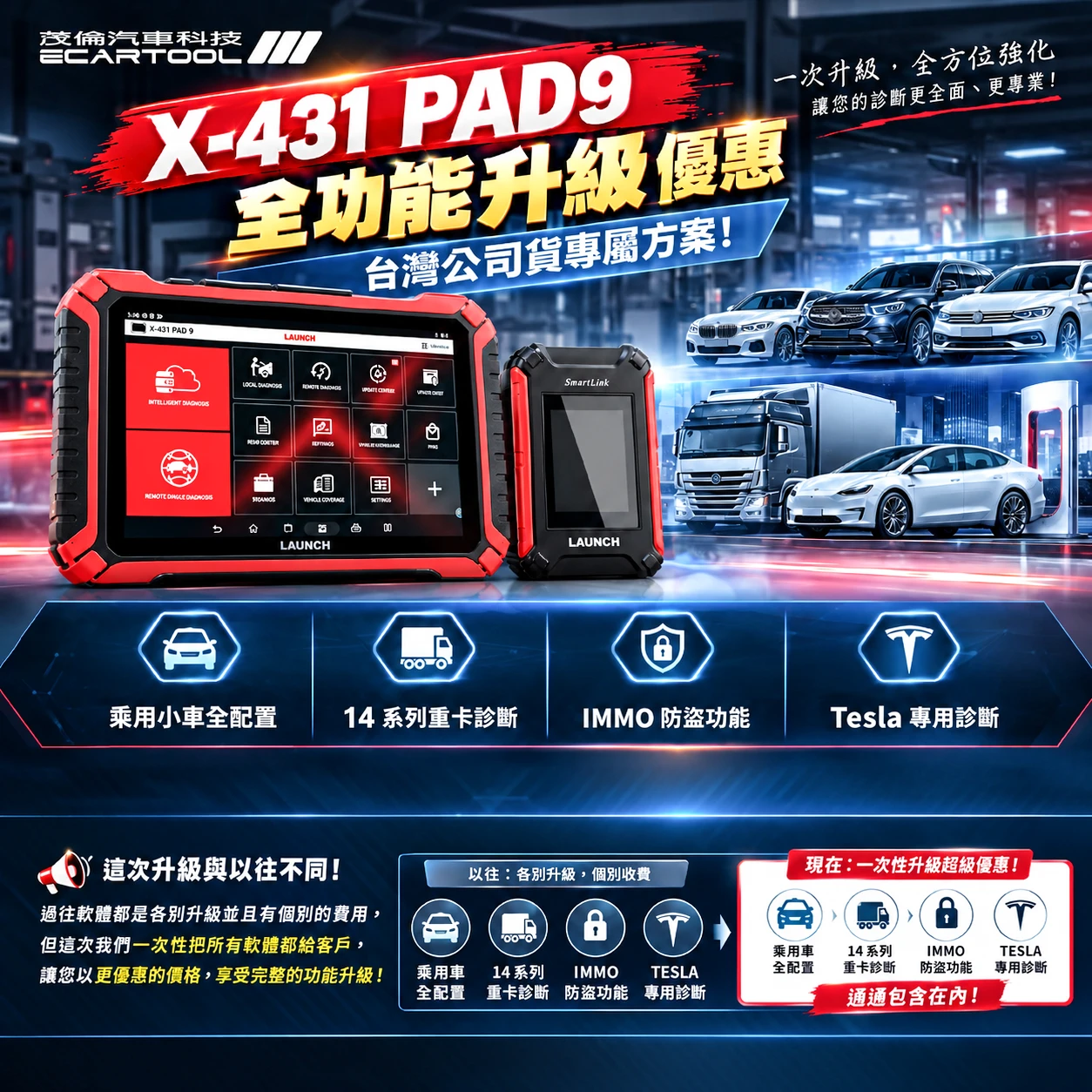 ? X-431 PAD9 全功能升級優惠｜台灣公司貨專屬方案！?