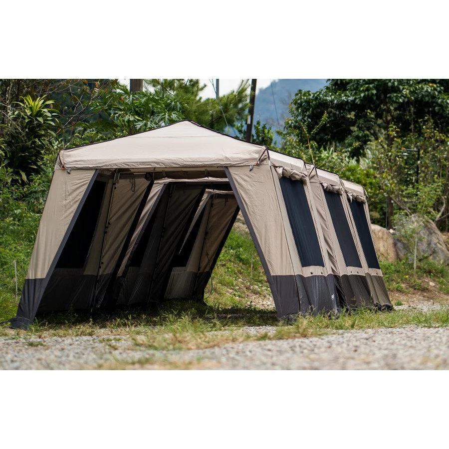 BIG LION威力屋 320客廳天幕兩用帳篷 BL-320〈米白＋鐵灰配色／黑膠款〉《EcoCamp艾科戶外│中壢》