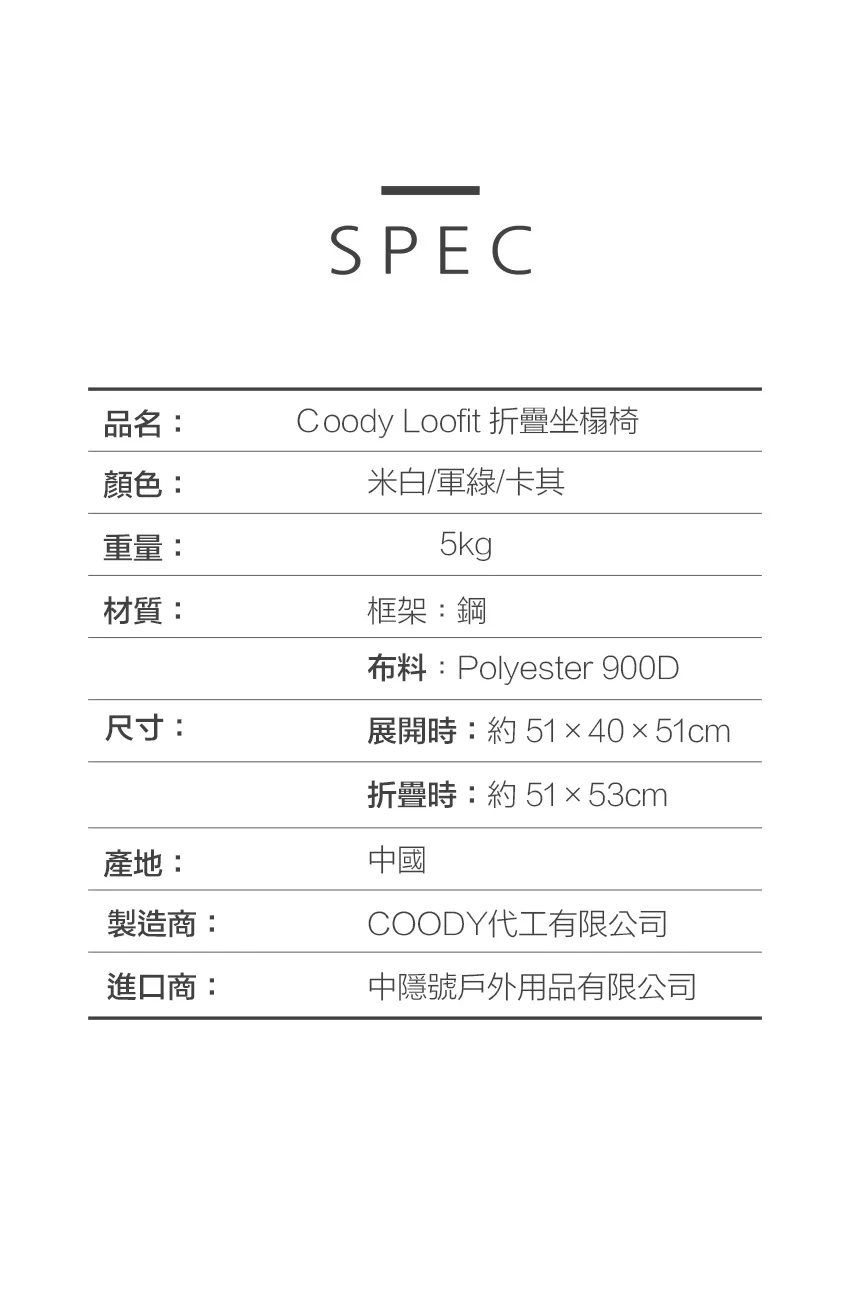Coody Loofit 夾棉填充加厚折疊地榻椅