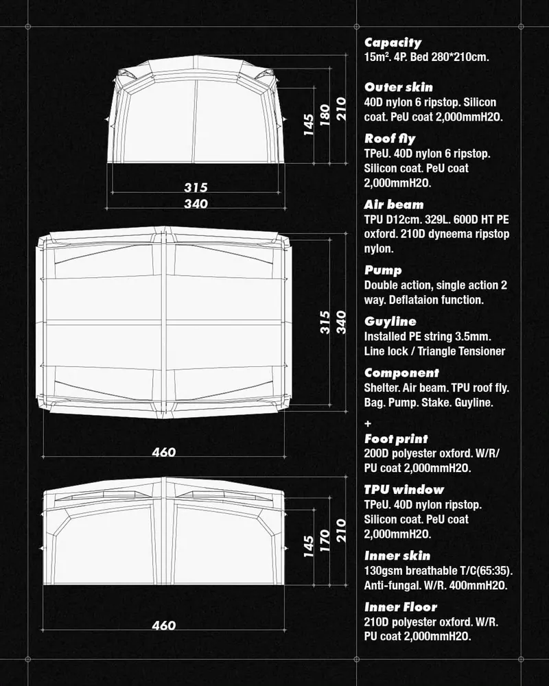 CAMVIL｜Hardlever Donnel Air R2｜混合式充氣帳