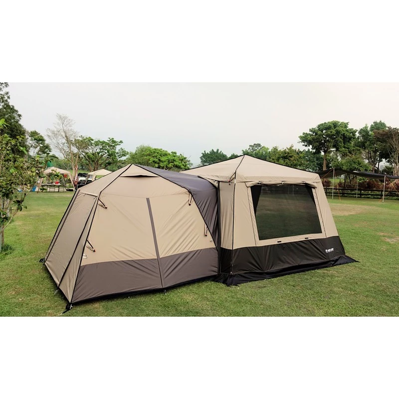 BIG LION威力屋 320客廳天幕兩用帳篷 BL-320〈米白＋鐵灰配色／黑膠款〉《EcoCamp艾科戶外│中壢》