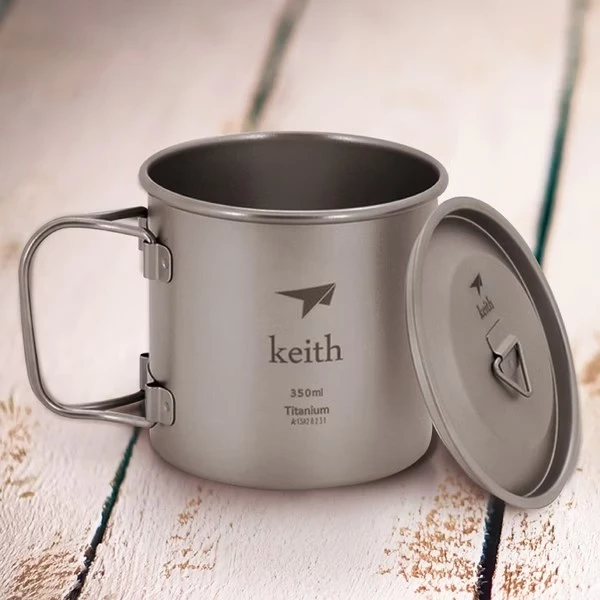 鎧斯 Keith Ti3240純鈦杯輕量環保折疊水杯 350ml