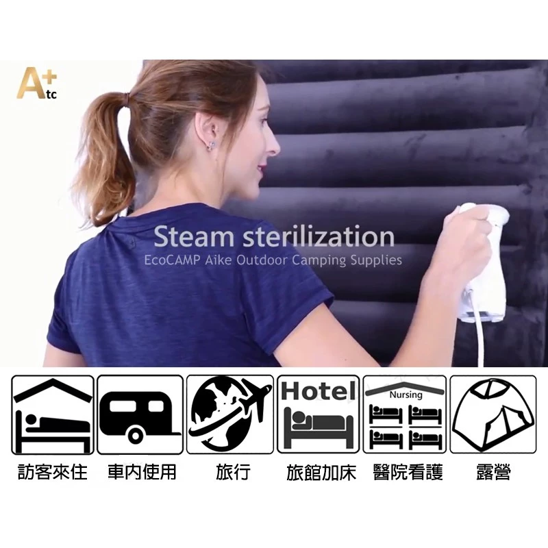 ATC｜組合可洗式TPU充氣床墊 迷彩系列〈雙人／基本款〉上絨下抗撕裂布 EcoCamp艾科戶外露營用品／桃園中壢