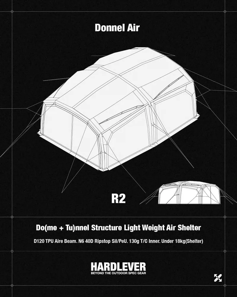 CAMVIL｜Hardlever Donnel Air R2｜混合式充氣帳