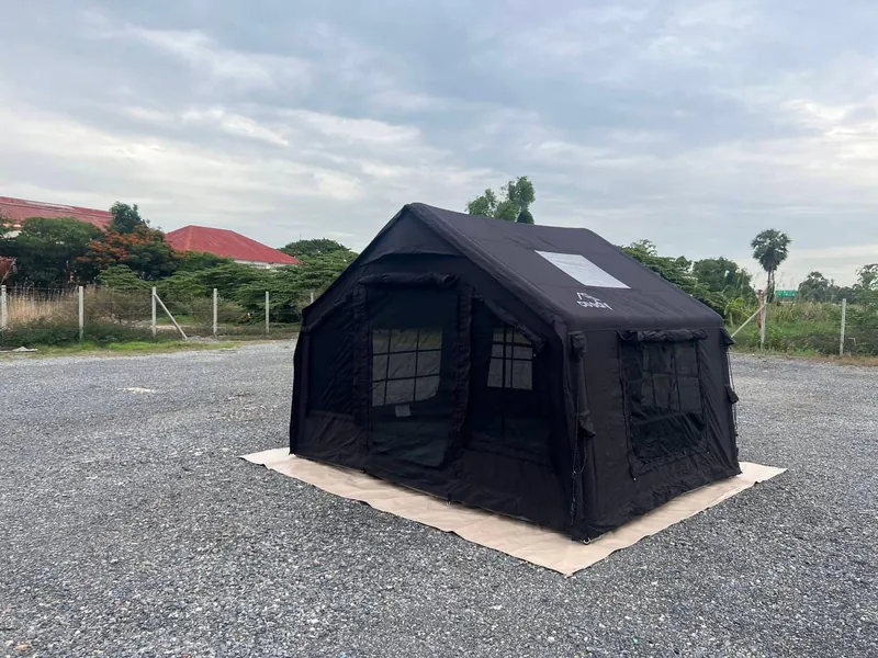 Coody 黑色棉布充氣帳篷（8.0㎡/13.68㎡/17.2㎡）