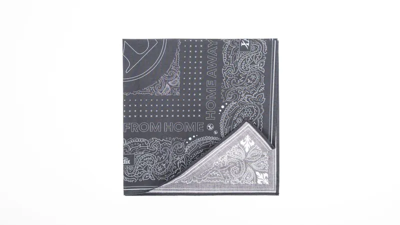 LADIT|Bandana Black|Paisley 變形蟲圖騰品牌設計方巾|沉穩黑