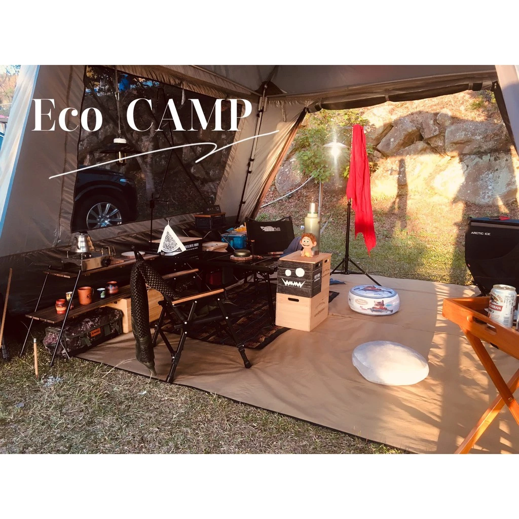 BIG LION威力屋 320客廳天幕兩用帳篷 BL-320〈米白＋鐵灰配色／黑膠款〉《EcoCamp艾科戶外│中壢》
