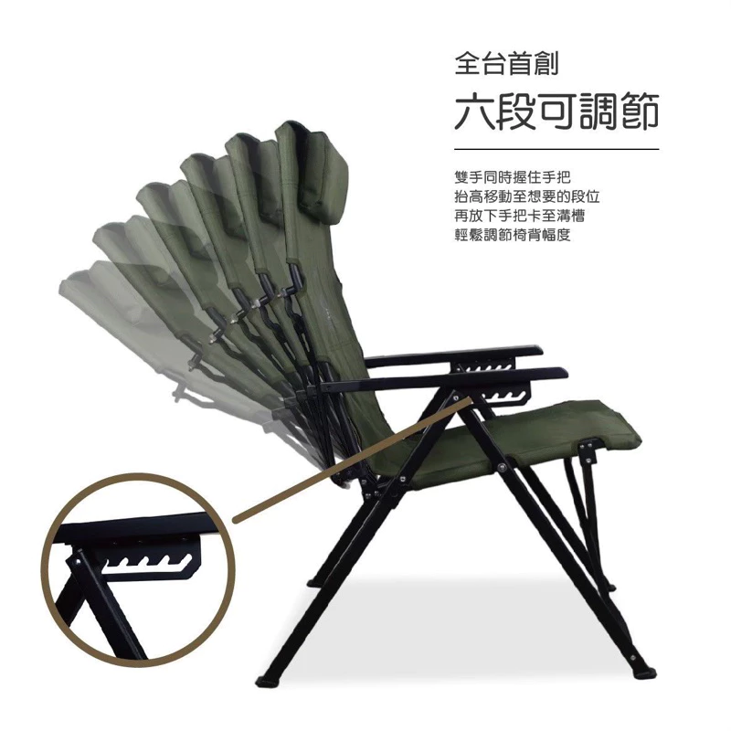CAMPING ACE野樂 黑森戰術六段椅 ARC-8T「EcoCAMP艾科戶外」