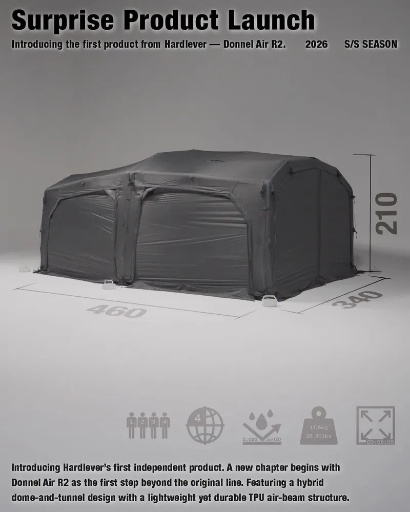 CAMVIL｜Hardlever Donnel Air R2｜混合式充氣帳