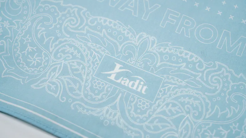 LADIT|Bandana Blue|Paisley 變形蟲圖騰品牌設計方巾|天藍色