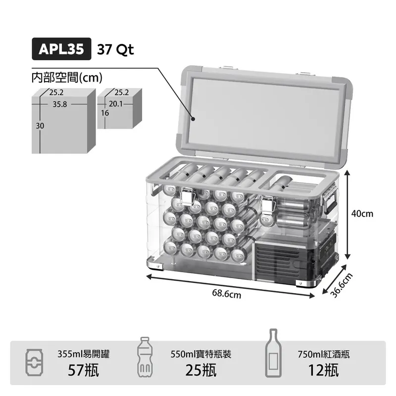 ICECO 35L 美國版 APL35 雙驅輕量化鋁合金行動冰箱