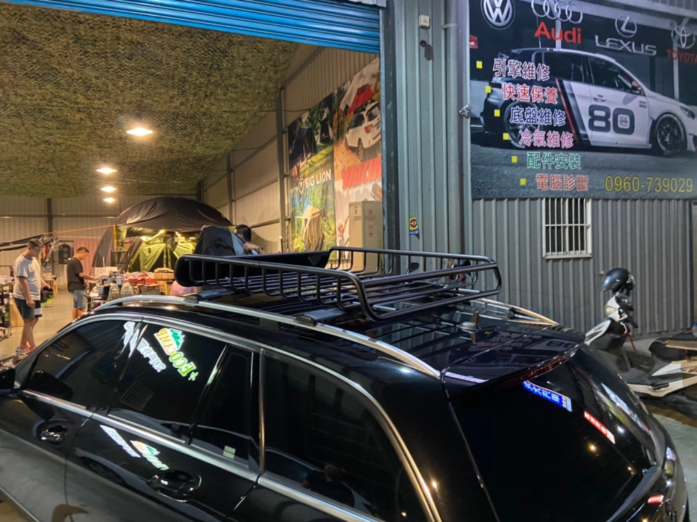 BENZ GLC YAKIMA夾直桿式橫桿 + YAKIMA戰士籃