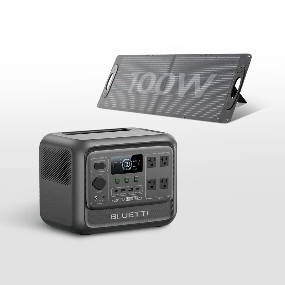 BLUETTI｜1024Wh 電吉拉mini 儲能電源 (含100W太陽能板)