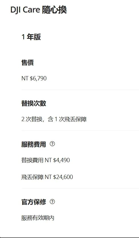 DJI Care 隨心換 1 年版（DJI Mavic 4 Pro）