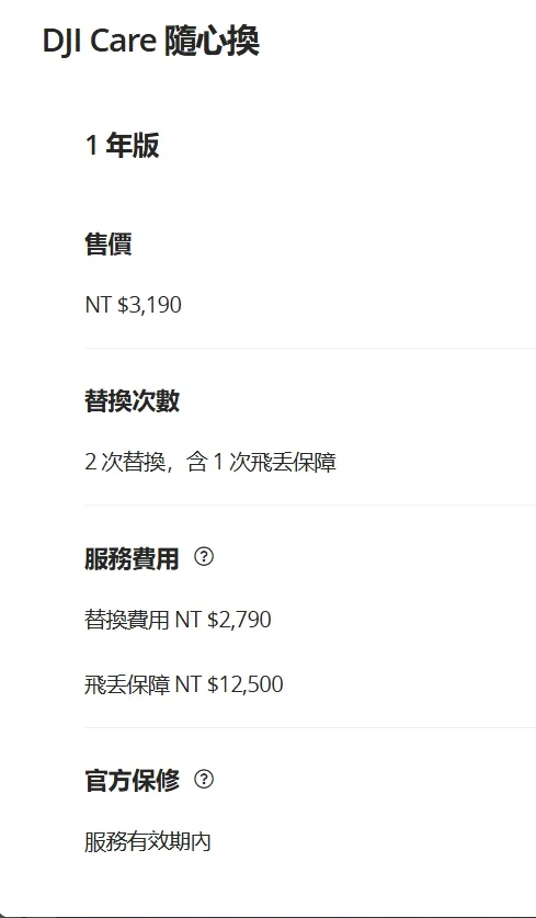 DJI Care 隨心換 1 年版（DJI Air 3S）