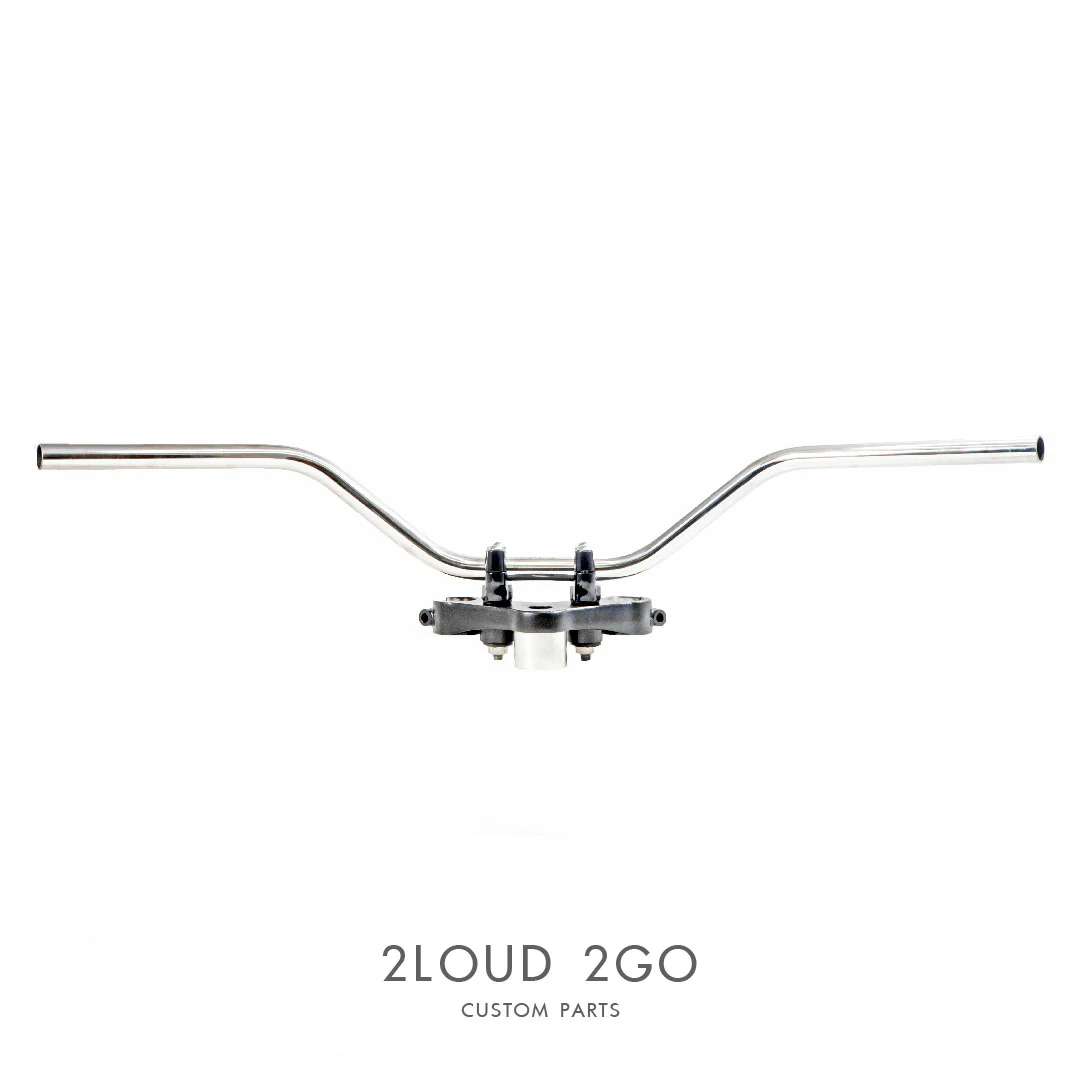 2LOUD Custom Polished White Iron Goose-Neck Handlebar