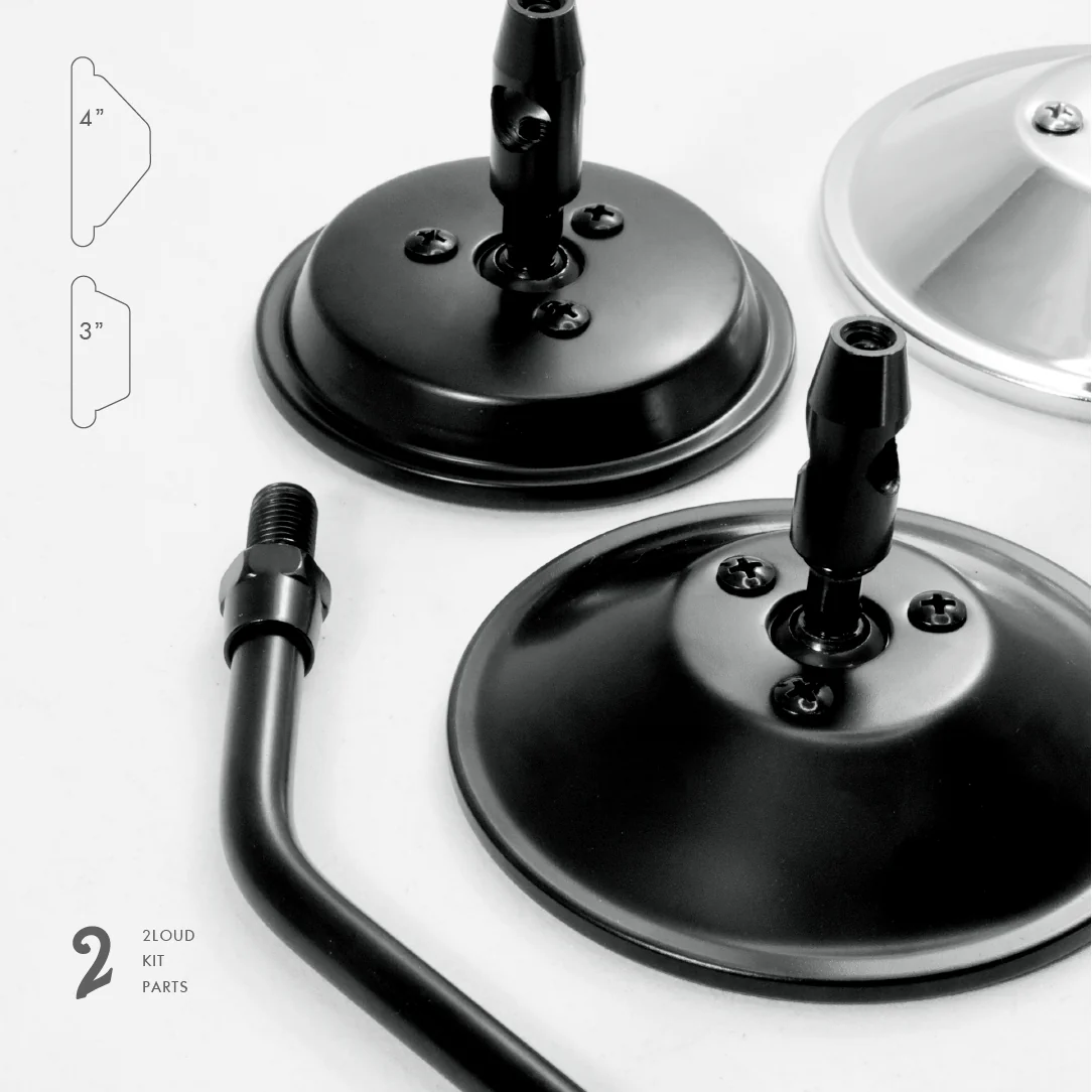 2LOUD Custom Three-Inch 10mm Right/Left Thread Circular Rearview Mirror