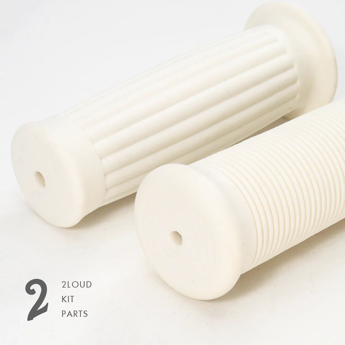 2LOUD Custom White Vintage Handlebar Grips