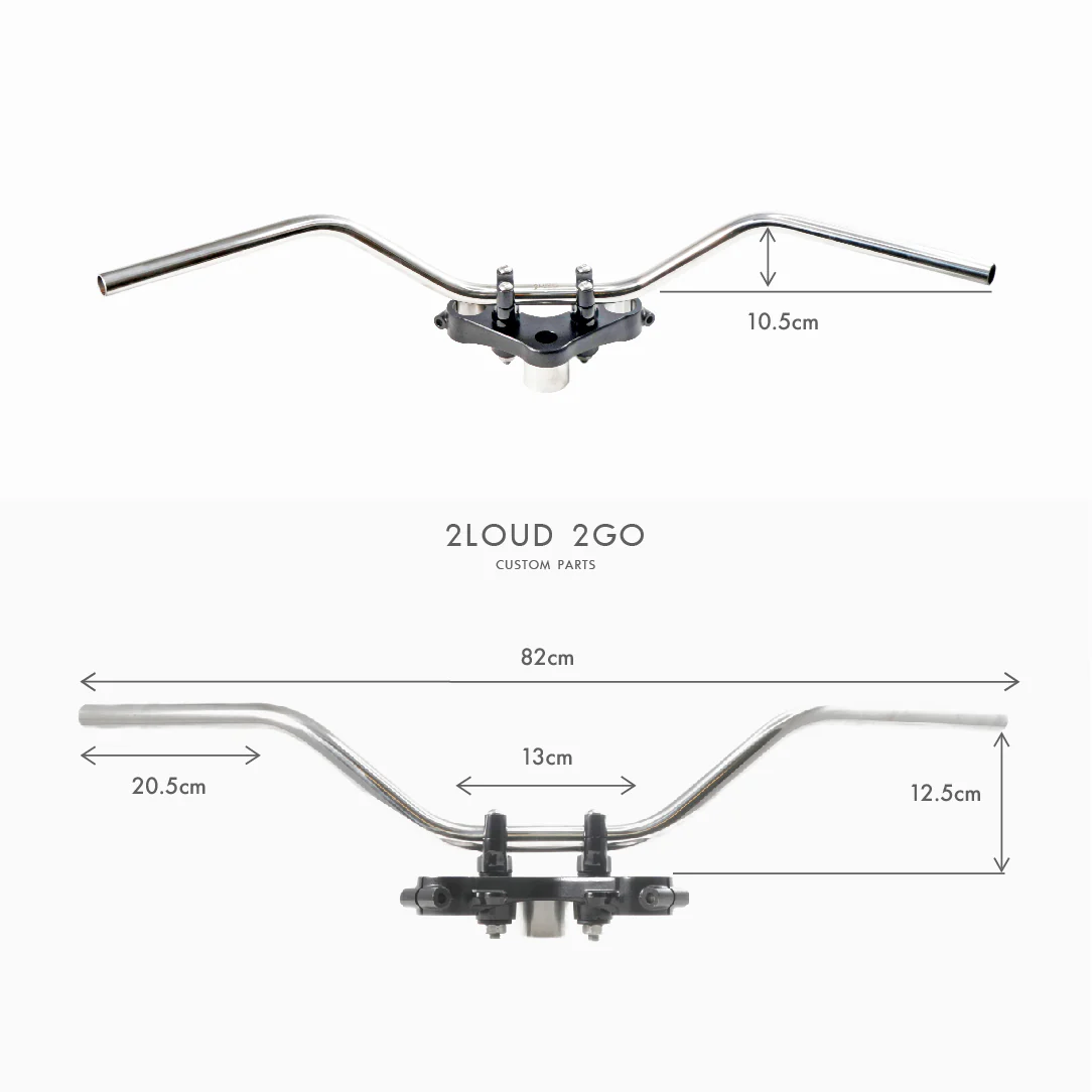 2LOUD Custom Polished White Iron Goose-Neck Handlebar