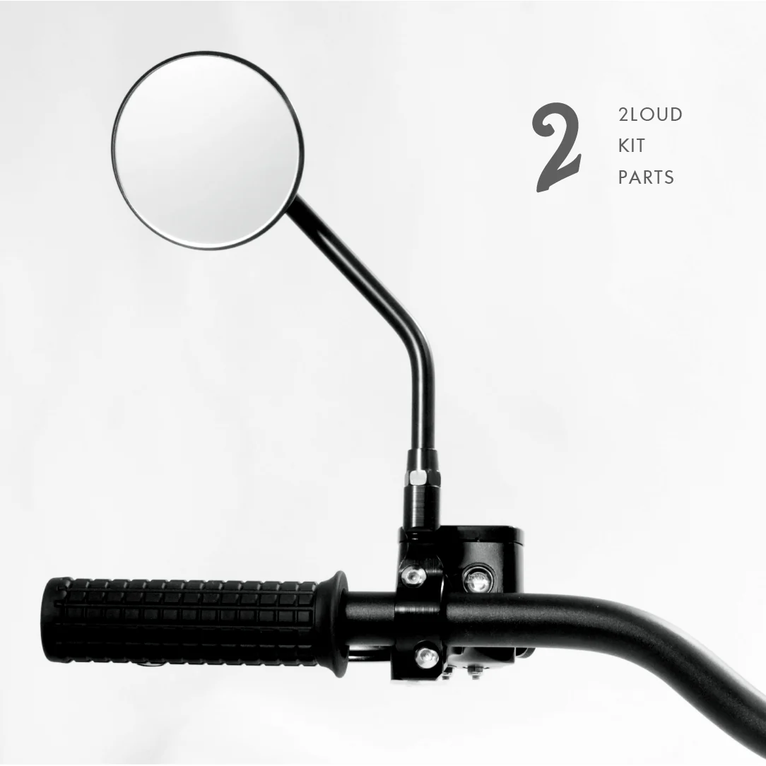 2LOUD Custom Three-Inch 10mm Right/Left Thread Circular Rearview Mirror