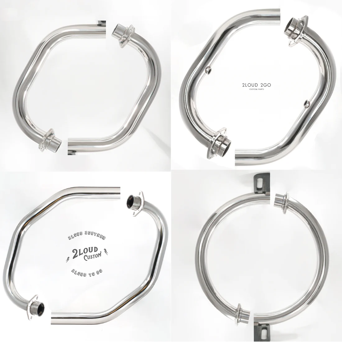 2LOUD Custom Wild Wolf Dual-Bend Front Exhaust Pipe