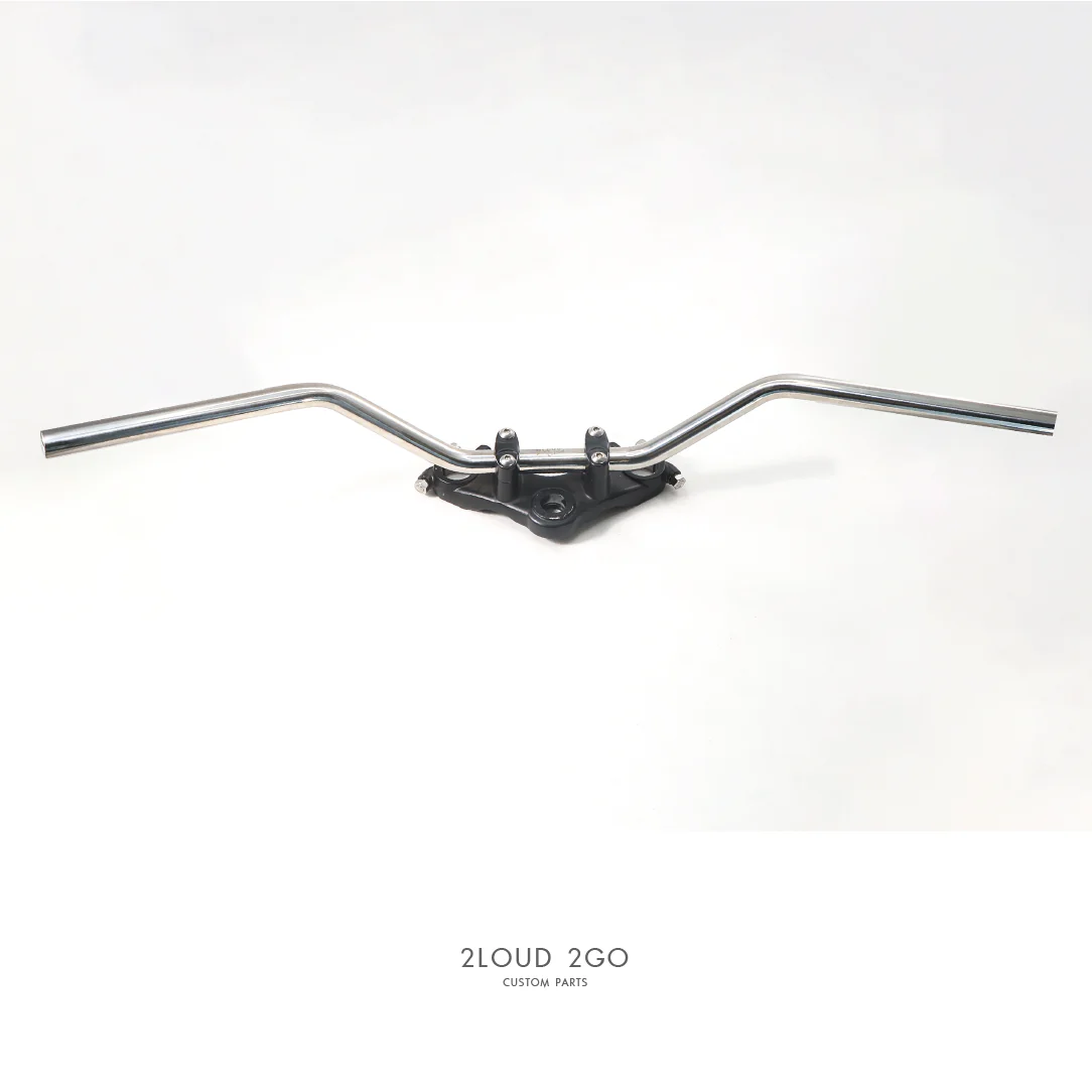 2LOUD Custom Polished White Iron Goose-Neck Handlebar
