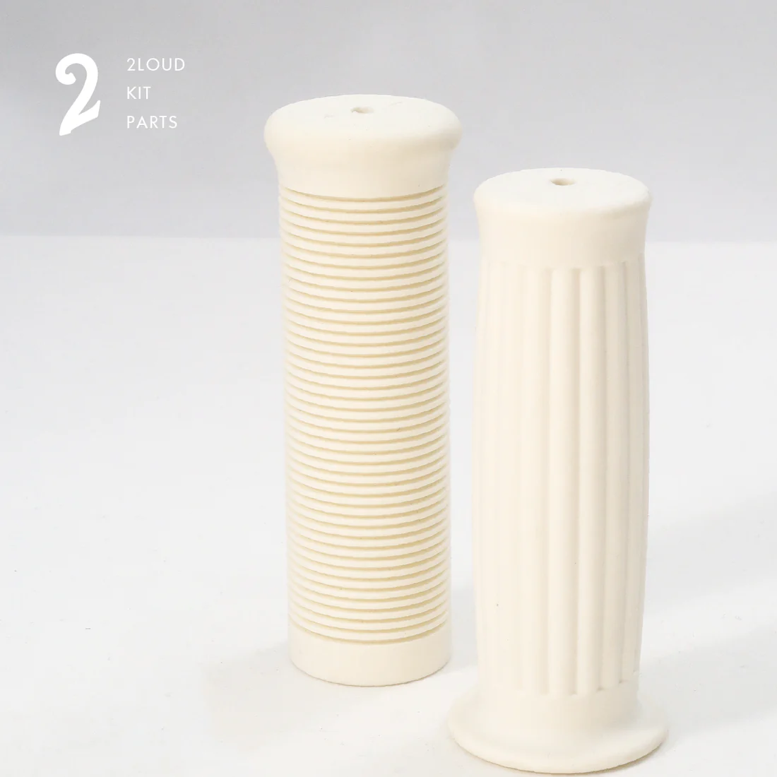 2LOUD Custom White Vintage Handlebar Grips