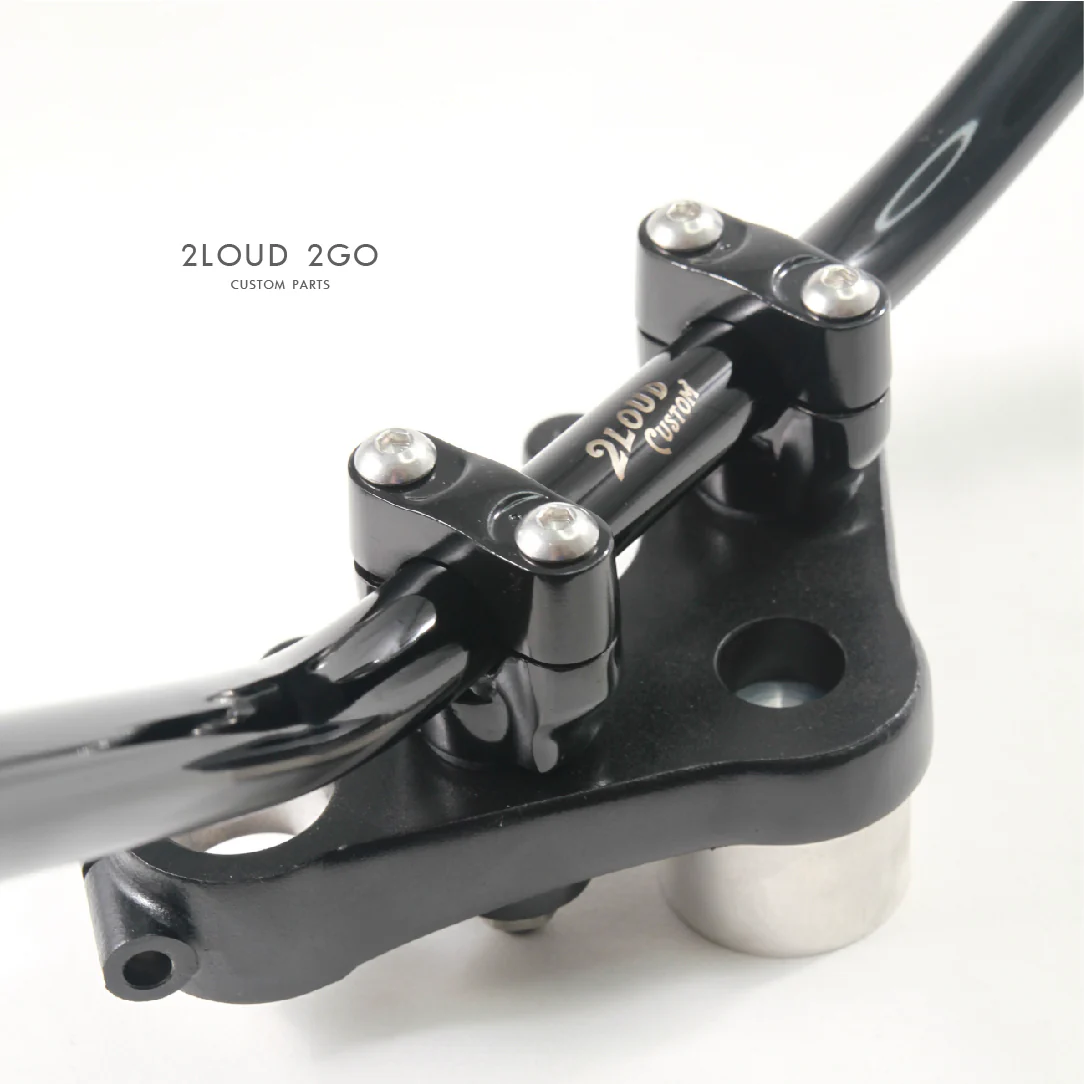 2LOUD Custom Polished White Iron Goose-Neck Handlebar