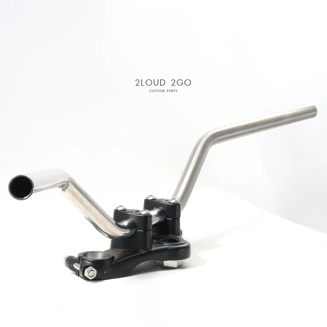 2LOUD Custom Polished White Iron Goose-Neck Handlebar