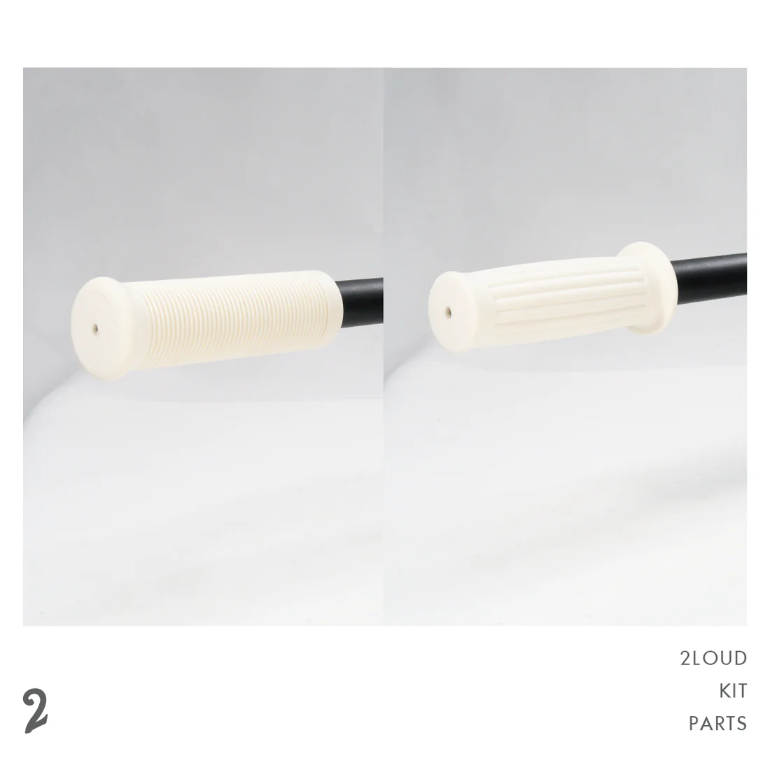 2LOUD Custom White Vintage Handlebar Grips