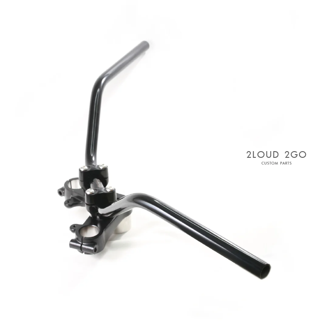 2LOUD Custom Polished White Iron Goose-Neck Handlebar