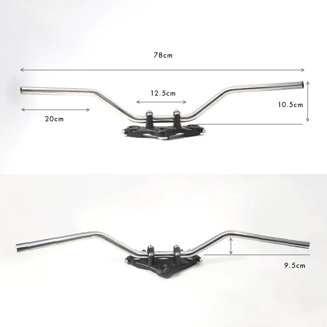 2LOUD Custom Polished White Iron Goose-Neck Handlebar