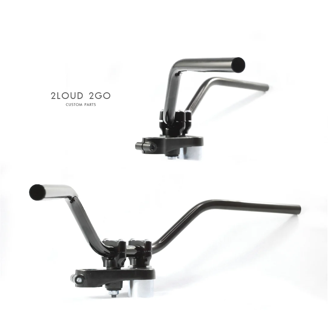 2LOUD Custom Polished White Iron Goose-Neck Handlebar