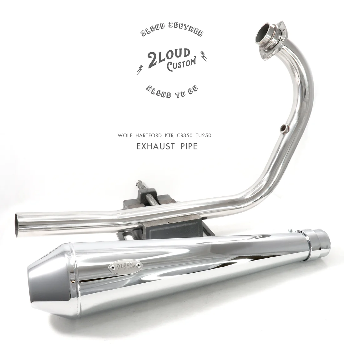 2LOUD Custom Wild Wolf Dual-Bend Front Exhaust Pipe