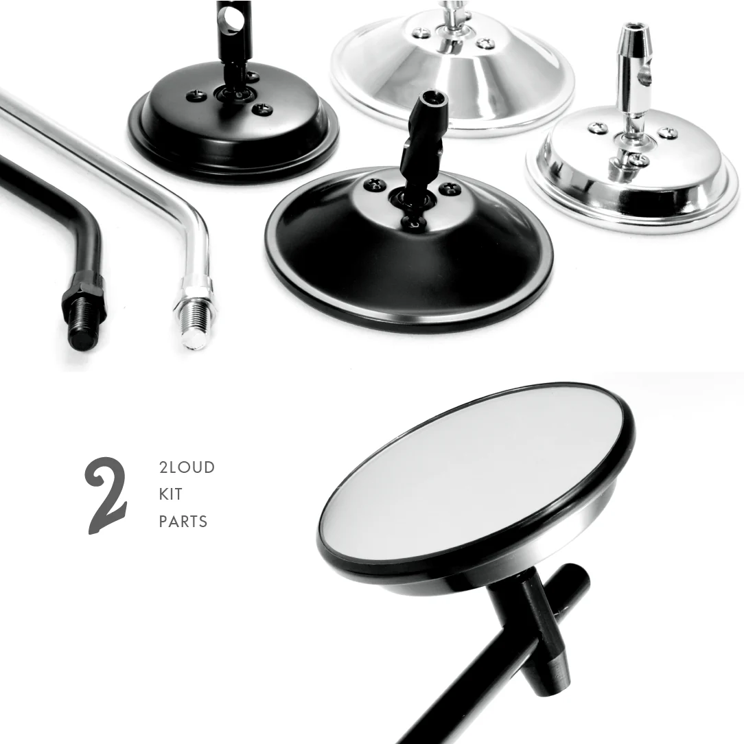 2LOUD Custom Three-Inch 10mm Right/Left Thread Circular Rearview Mirror