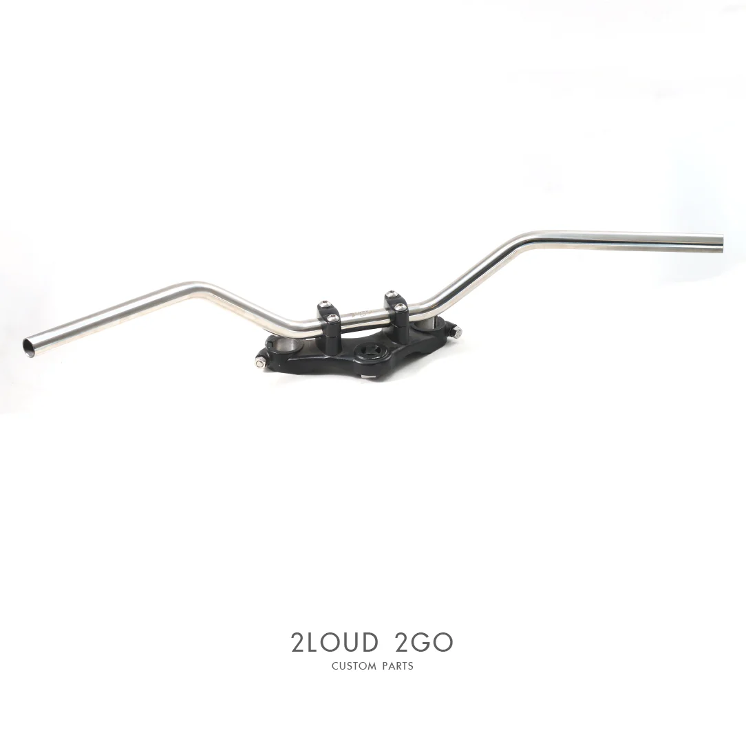 2LOUD Custom Polished White Iron Goose-Neck Handlebar