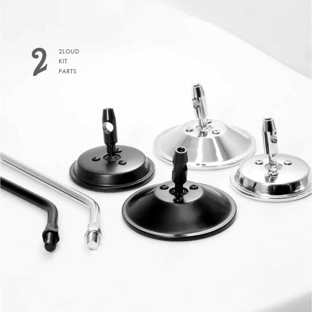 2LOUD Custom Three-Inch 10mm Right/Left Thread Circular Rearview Mirror