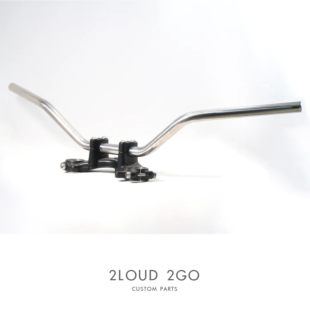 2LOUD Custom Polished White Iron Goose-Neck Handlebar
