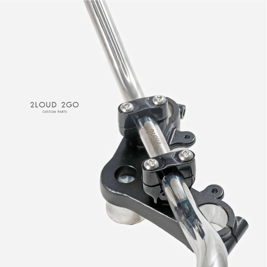 2LOUD Custom Polished White Iron Goose-Neck Handlebar