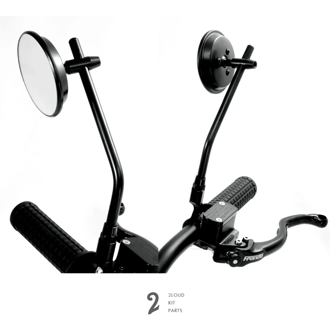 2LOUD Custom Three-Inch 10mm Right/Left Thread Circular Rearview Mirror