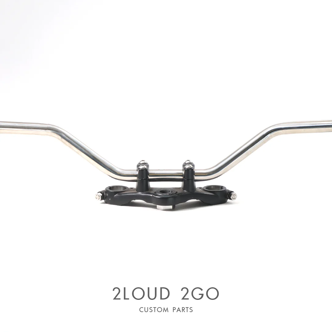 2LOUD Custom Polished White Iron Goose-Neck Handlebar