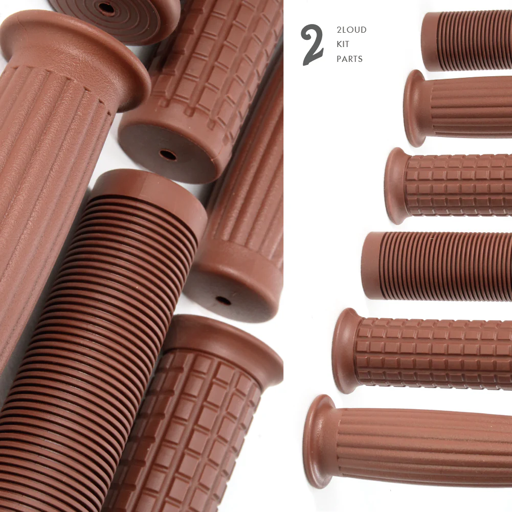 2LOUD Custom Brown Vintage Handlebar Grips