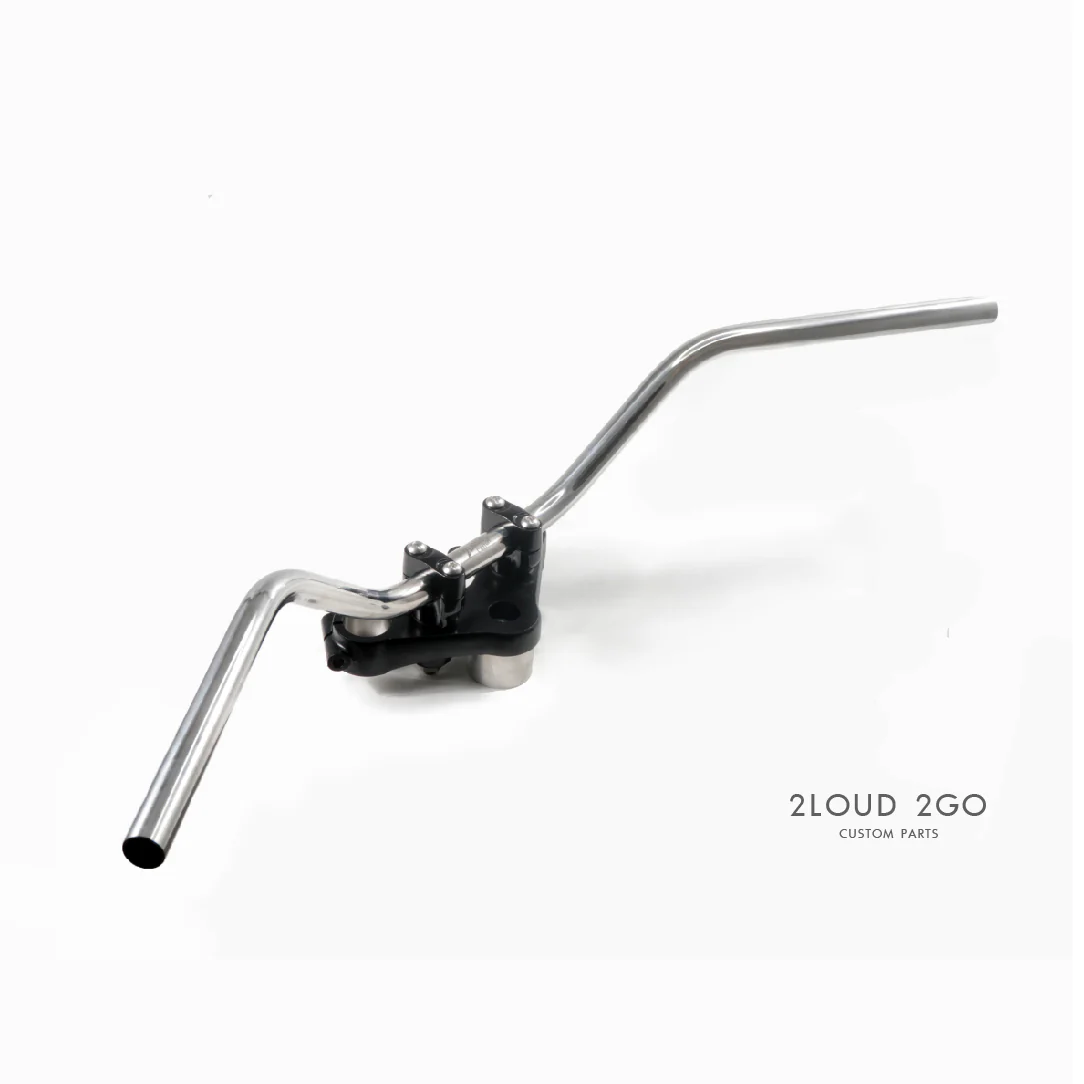 2LOUD Custom Polished White Iron Goose-Neck Handlebar