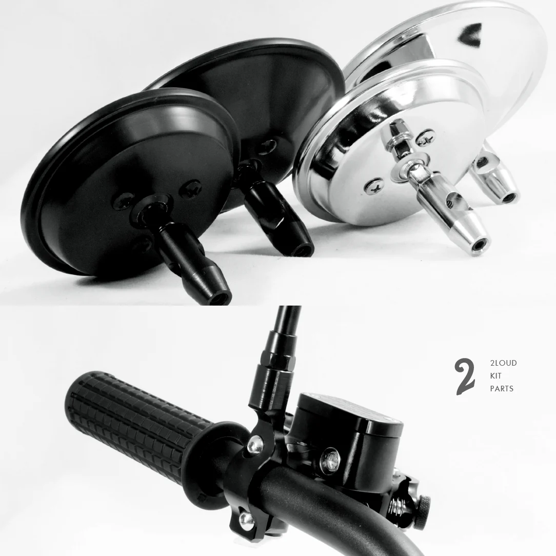 2LOUD Custom Three-Inch 10mm Right/Left Thread Circular Rearview Mirror
