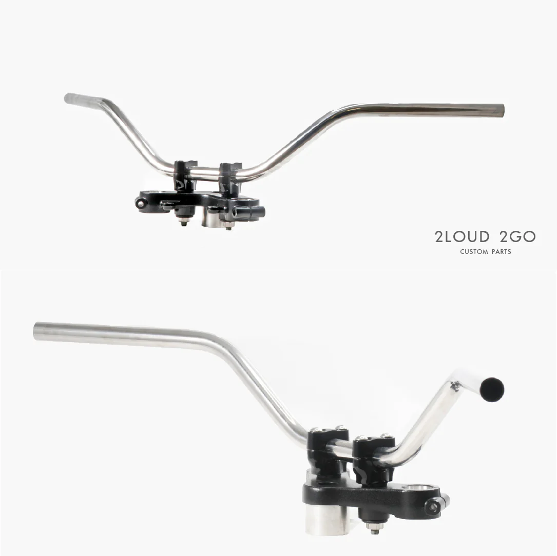 2LOUD Custom Polished White Iron Goose-Neck Handlebar