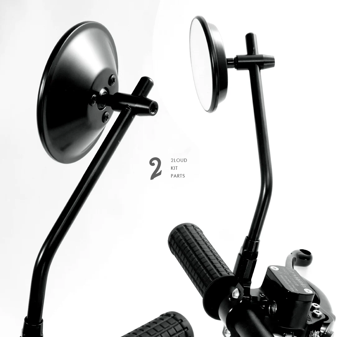 2LOUD Custom Three-Inch 10mm Right/Left Thread Circular Rearview Mirror
