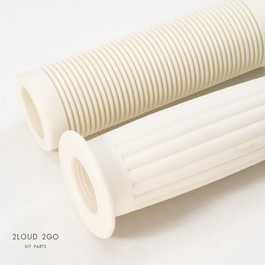 2LOUD Custom White Vintage Handlebar Grips