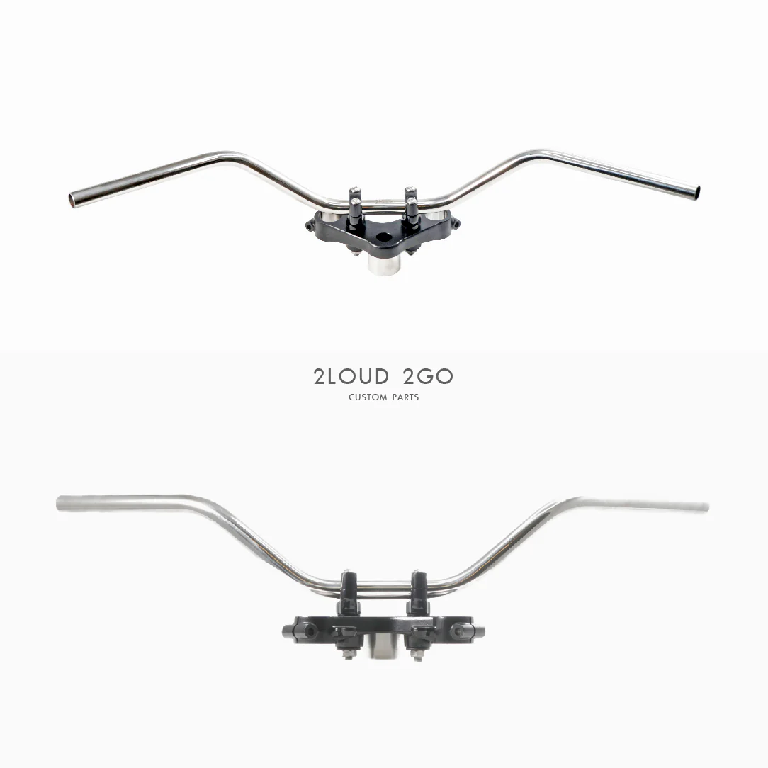 2LOUD Custom Polished White Iron Goose-Neck Handlebar